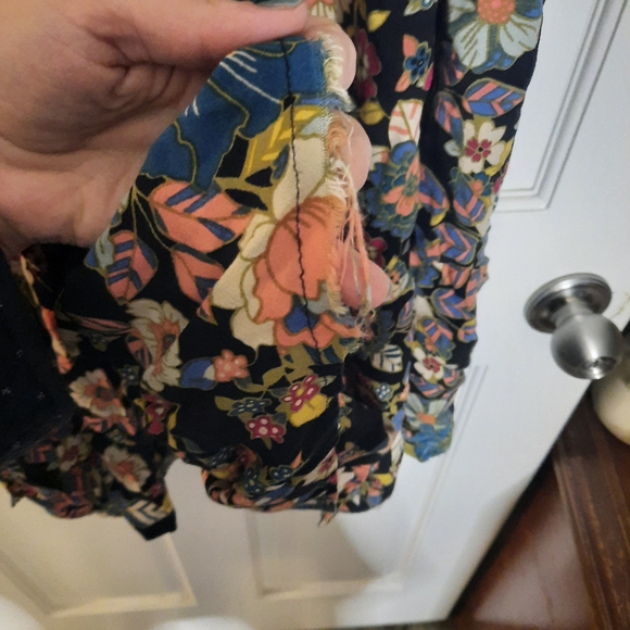 NATURAL LIFE Floral Wide Leg Pants - Black and Multicolor - Picture 2 of 4